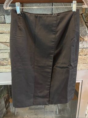 Brooks Brothers Black Pencil Skirt - Tailored Front Panel